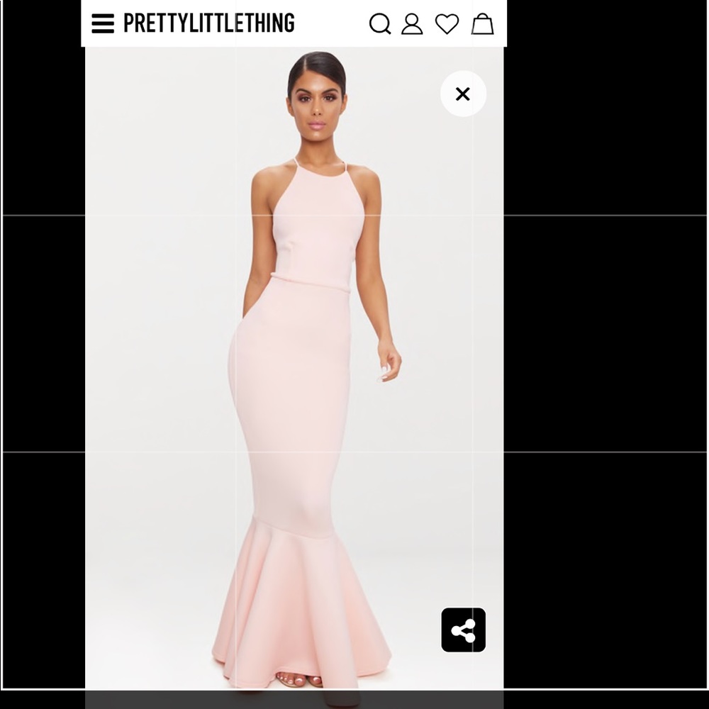Pink dress (mermaid tail, open back)
